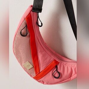 Free People Pink and Red Crossbody Bag